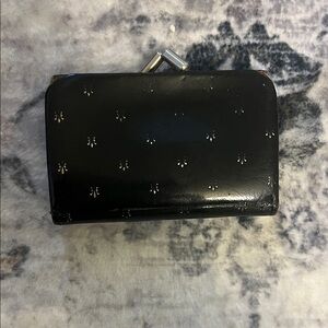 Vintage black cowhide leather mini wallet made in Western Germany